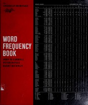 Cover of: The American heritage word frequency book by John Bissell Carroll