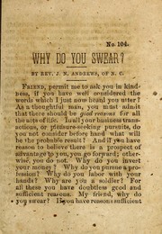 Cover of: Why do you swear? by Andrews, John Nevins