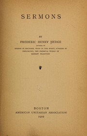 Cover of: Sermons | Hedge, Frederic Henry