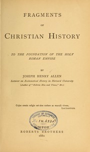 Cover of: Fragments of Christian history