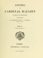 Cover of: Lettres du Cardinal Mazarin pendant son ministère \