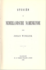 Studiën in Nederlandsche namenkunde by Johan Winkler