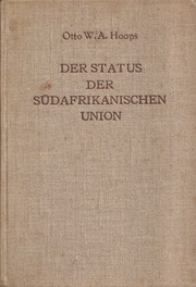 Der status der Südafrikanischen union by Otto Wilhelm Alfons Hoops