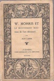 Cover of: W. Morris et le mouvement nouveau de l'art décoratif