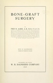 Cover of: Bone-graft surgery by Fred H. Albee