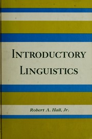 Cover of: Introductory linguistics