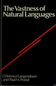 Cover of: The vastness of natural languages