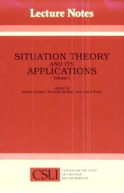 Cover of: Situation theory and its applications