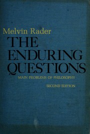 Cover of: The enduring questions by Melvin Miller Rader