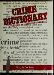 Cover of: Crime dictionary