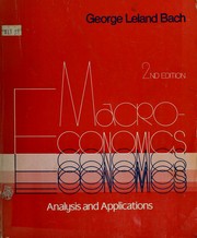 Cover of: Macroeconomics by George Leland Bach