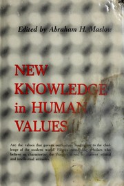 Cover of: New knowledge in human values.