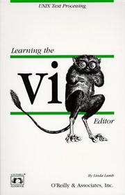 Cover of: Learning the vi editor by Linda Lamb