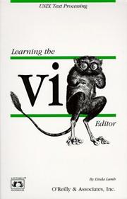 Cover of: Learning the vi editor by Linda Lamb, Linda Lamb