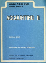 Cover of: Schaum's outline of theory and problems of accounting II