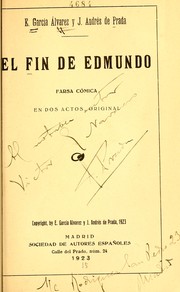 Cover of: El fin de Edmundo: farsa cómica en dos actos