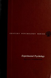 Cover of: Experimental psychology by Benton J. Underwood