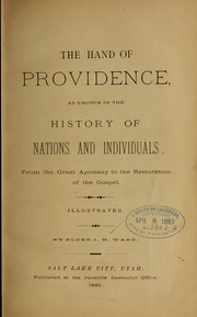 Cover of: The hand of Providence, as shown in the history of nations and individuals...