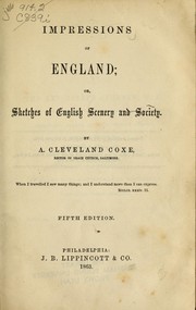 Cover of: Impressions of England, or, Sketches of English scenery and society