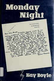 Cover of: Monday night by Kay Boyle