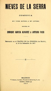 Cover of: Nieves de la Sierra: comedia en tres actos y en prosa