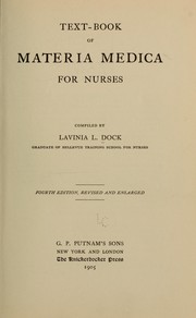 Cover of: Text-book of materia medica for nurses