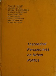 Cover of: Theoretical perspectives on urban politics