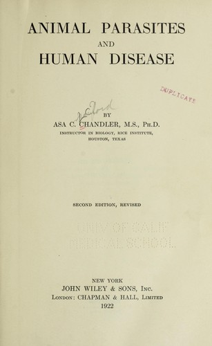 Animal Parasites And Human Disease 1922 Edition Open