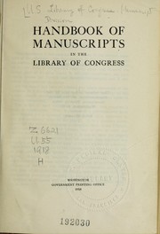 Cover of: Handbook of manuscripts in the Library of Congress