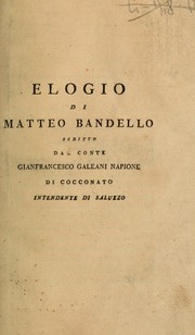 Cover of: Elogio di Matteo Bandello