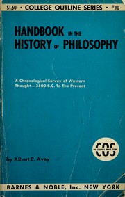 Handbook in the history of philosophy by Avey, Albert Edwin