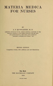 Cover of: Materia medica for nurses