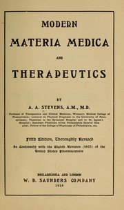 Cover of: Modern materia medica and therapeutics