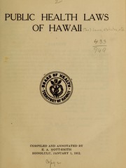 Cover of: Public health laws of Hawaii