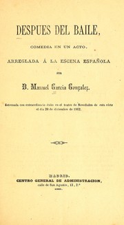 Cover of: Después del baile: comedia en un acto