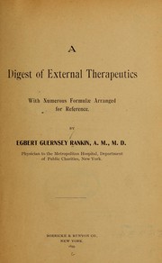 Cover of: A digest of external therapeutics