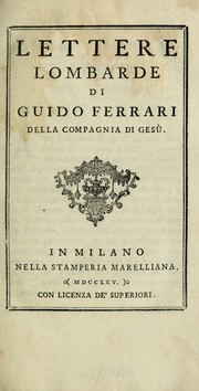 Cover of: Lettere lombarde