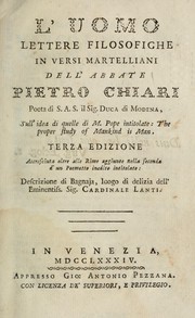 L'uomo lettere filosofiche in versi martelliani ... sull'idea di quelle di M. Pope intitolate = by Pietro Chiari