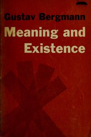 Cover of: Meaning and existence