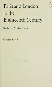Cover of: Paris and London in the Eighteen Century by George F. E. Rudé