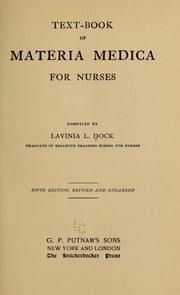 Cover of: Text-book of materia medica for nurses, comp by Dock, Lavinia L.