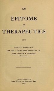 Cover of: An epitome of therapeutics