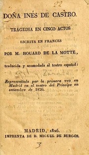 Cover of: Doña Inés de Castro: tragedia en cinco actos