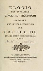 Elogio del cavaliere Girolamo Tiraboschi by Antonio Lombardi