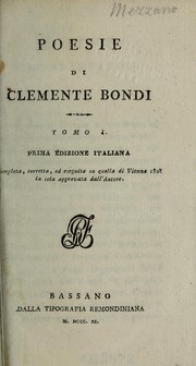 Cover of: Poesie di Clemente Bondi ...