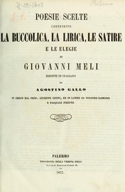 Cover of: Poesie scelte contenenti la buccolica, la lirica