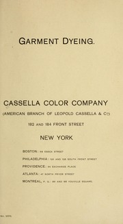 Cover of: Garment dyeing: Cassella Color Company (American branch of Leopold Cassella & Co.)