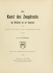 Cover of: Die Kunst des Zeugdrucks vom Mittelalter bis zur Empirezeit