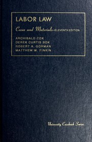Cover of: Cases and materials on labor law | 