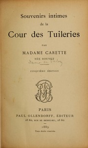 Cover of: Souvenirs intimes de la cour des Tuileries